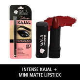 Gala of London Madness Maroon Combo - Intense Kajal and Mini Matte Lipstick 09 Maroon